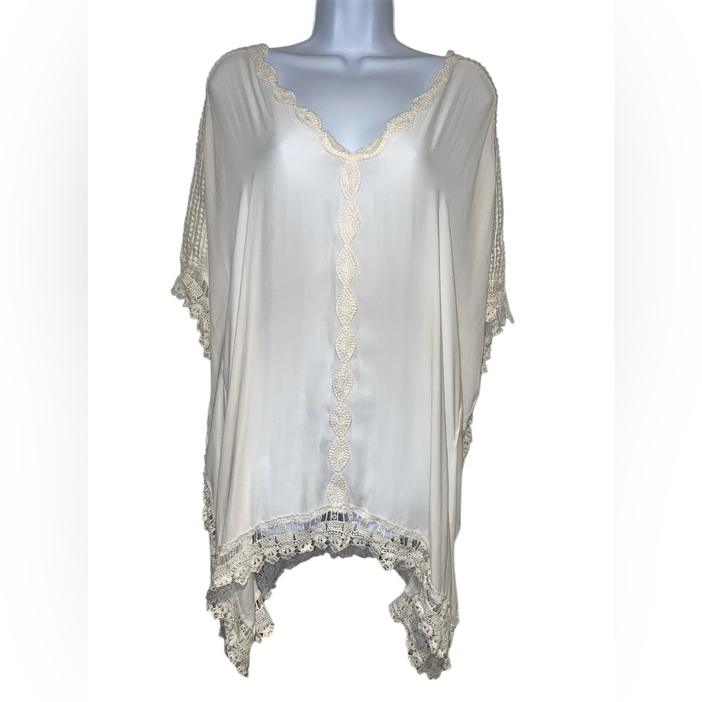 white sheer beach cover up